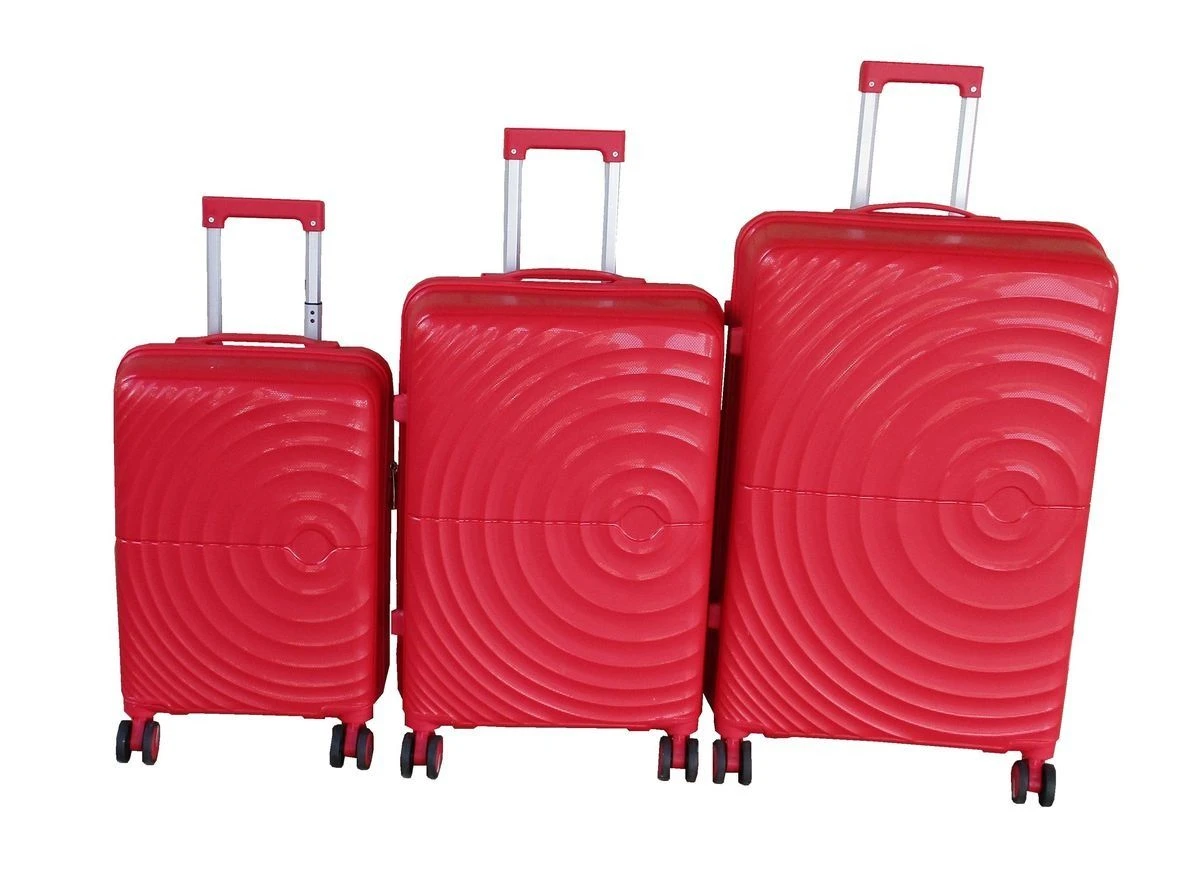 Vibrant Red 3-Piece Unbreakable Luggage Set - Durable, Spinner Wheels, TSA Lock